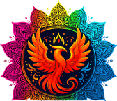 Logo de Sublimarte Studio Pro: fénix sobre mandala multicolor